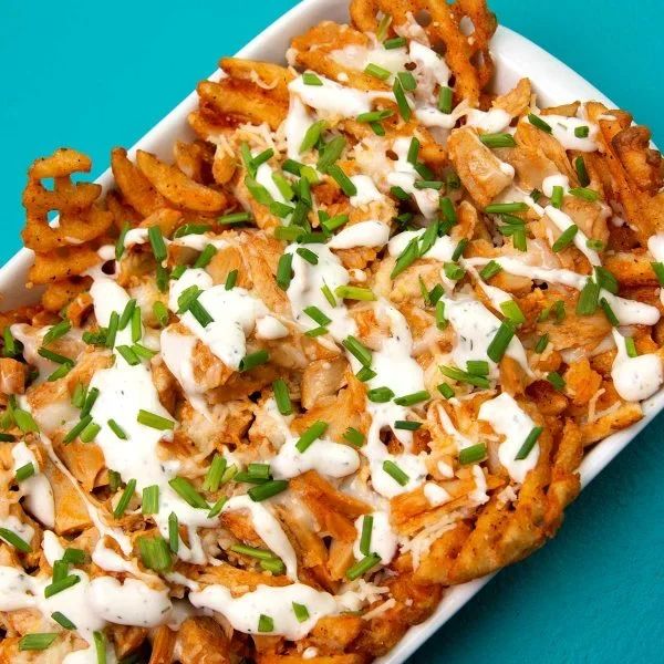 Buffalo Chicken Waffle Fries